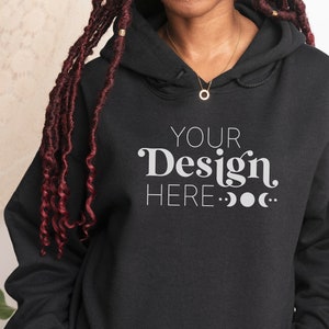 Gildan 18500 Black Mockup Model Mockup Black Hoodie Mockup | 18500  Black Mockup | Shirt Mockup | Gildan Mockups