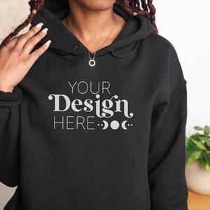 Gildan 18500 hoodie mockup | Gildan Black hoodie sweatshirt mockup | Sweatshirt mockup. Gildan mockups | Model mockup | 18500 Gildan Mockup