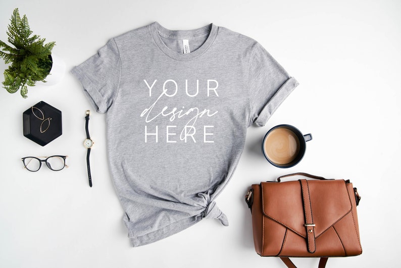 Download Bella Canvas 3001 Athletic Heather Mockup Athletic Heather ...