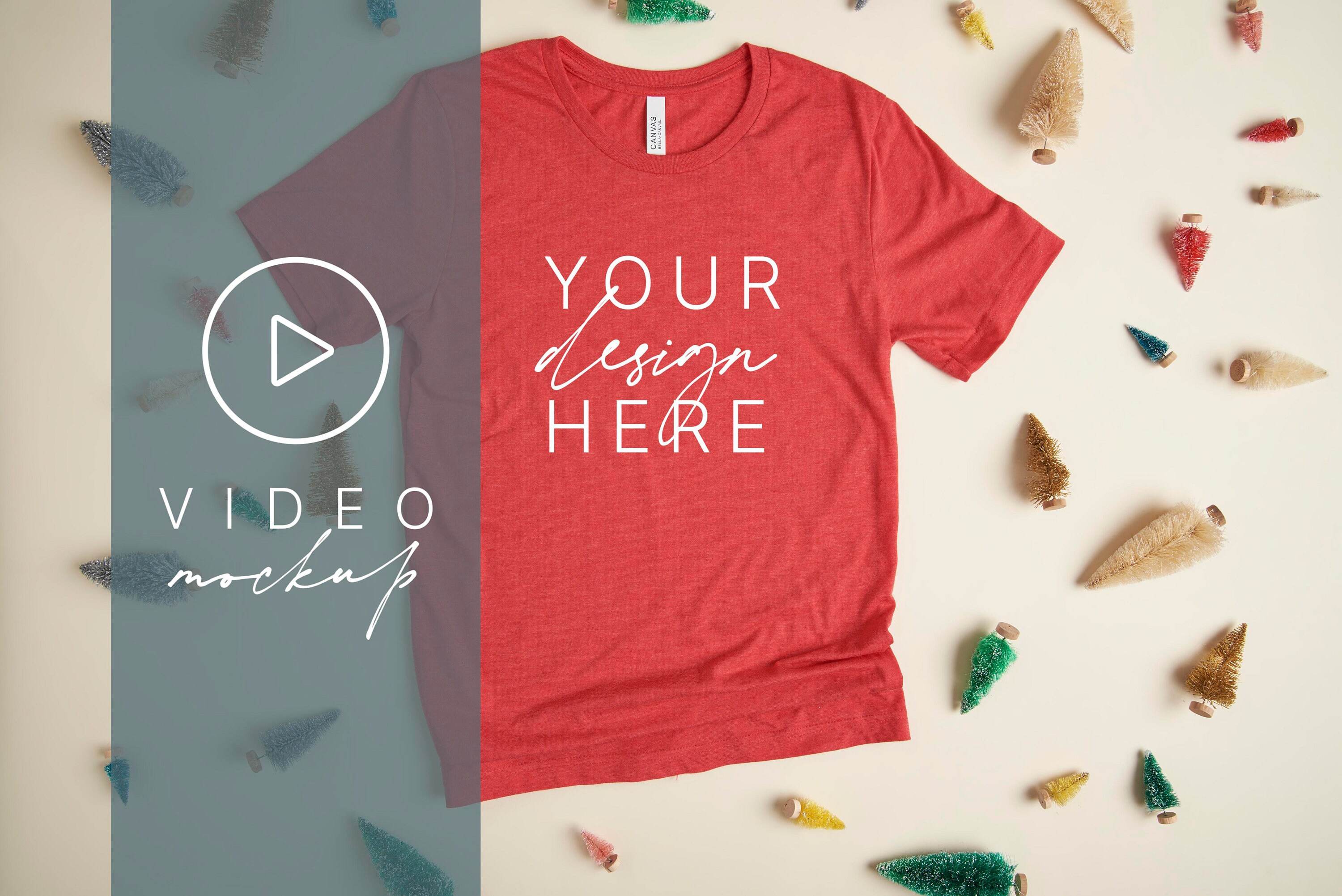 Download Bella Canvas Heather Red T Shirt Video Mockup Etsy Listing Etsy