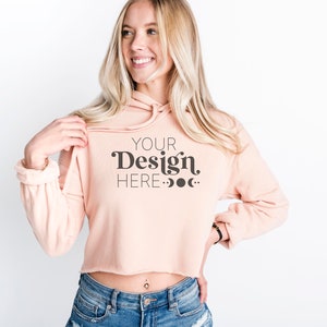 Bella Canvas 7502 Crop Hoodie Mockup | Printful Mockup | Model Mockup | Summer Mockup | Spring Mockup