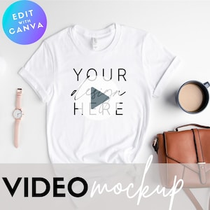 Video Mockup | Video T Shirt Mockup | Bella Canvas 3001 White Mockup | 3001 Mockup | 3001 Video Mockup | Bella Canvas Mockup