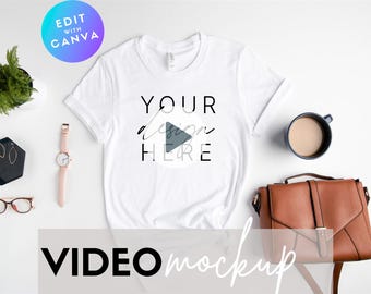 Video Mockup | Video T Shirt Mockup | Bella Canvas 3001 White Mockup | 3001 Mockup | 3001 Video Mockup | Bella Canvas Mockup