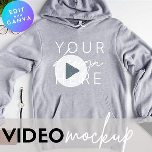 Video Mockup | Video Hoodie Mockup | Bella Canvas 3719 Athletic Heather Mockup | 3719 Mockup | 3719 Video Mockup | Bella Canvas Mockup