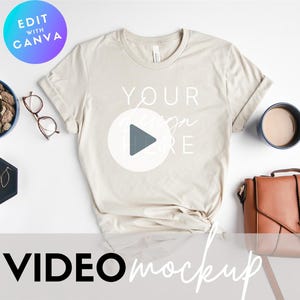 Video Mockup | Video T Shirt Mockup | Bella Canvas 3001 Heather Dust Mockup | 3001 Mockup | 3001 Video Mockup | Bella Canvas Mockup