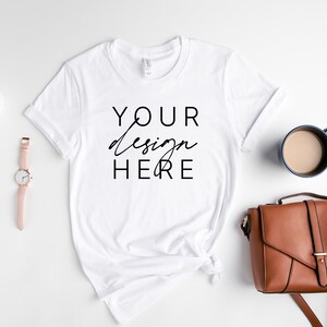 Bella Canvas 3001 wit mock-up | Mockup wit T-shirt | 3001 witte mock-up | Shirtmodel | Bella canvas mockup 3001 | T-shirtmodel