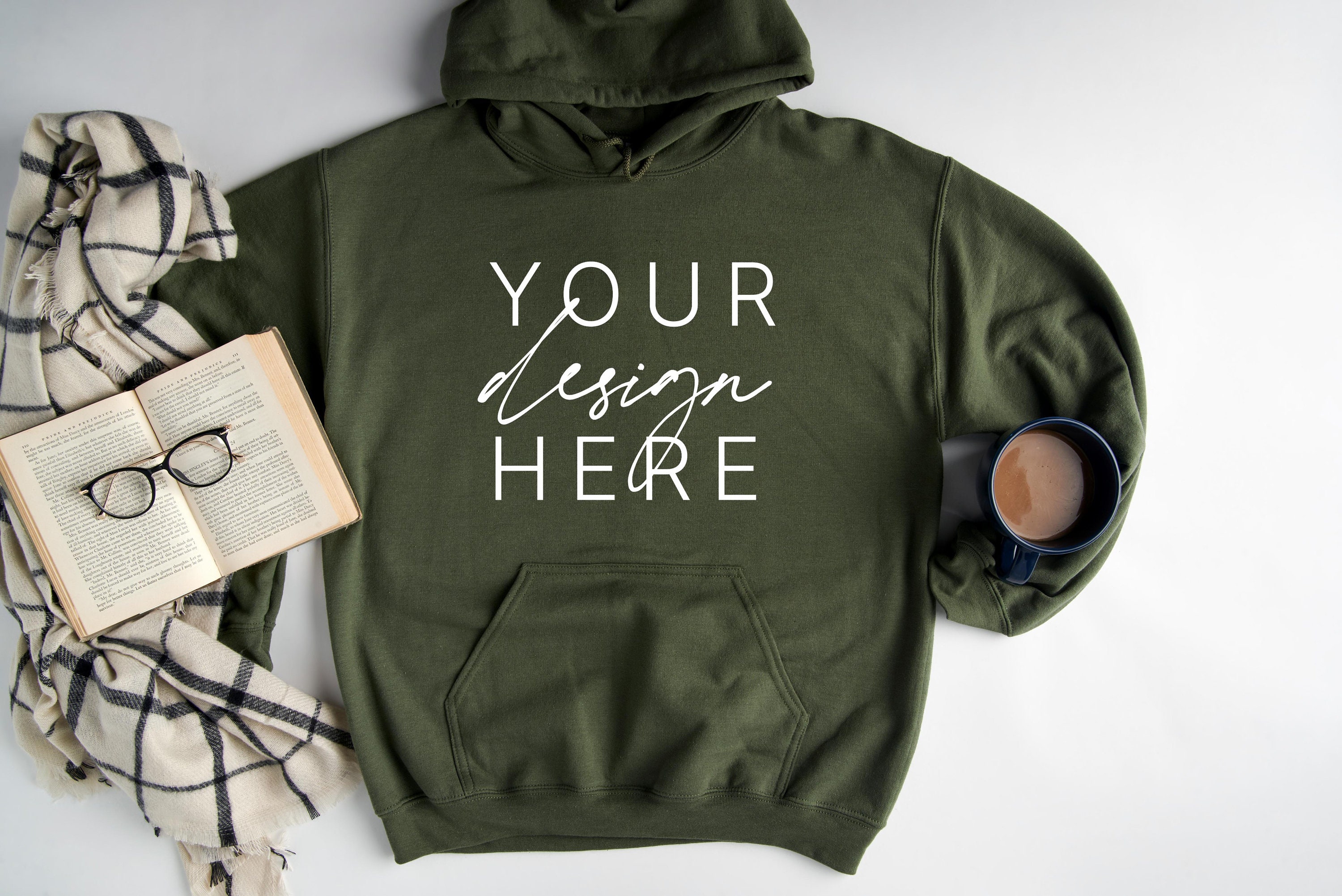 olive green hoodie women's