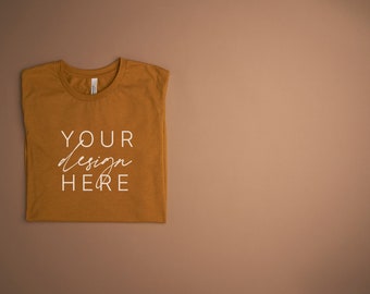 Bella Canvas Heather Mustard Mockup Fall T Shirt Mockup 3001 Fall Flat ...