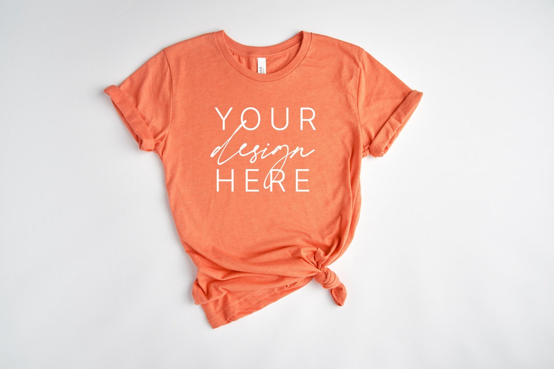 Bella Canvas 3001 Heather Orange Mockup Heather Orange T | Etsy