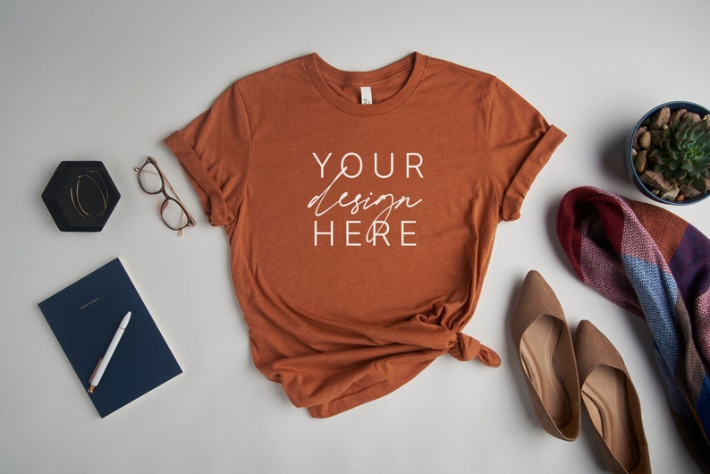 Download Bella Canvas 3001 Heather Autumn Mockup Heather Autumn T ...