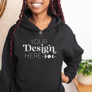 Gildan 18500 hoodie mockup | Gildan Black hoodie sweatshirt mockup | Sweatshirt mockup. Gildan mockups | Model mockup | 18500 Gildan Mockup