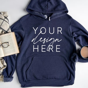 Bella Canvas 3719 Heather Navy Mockup |  Heather Navy Hoodie Mockup | 3719  Heather Navy Mockup | Shirt Mockup | Bella Canvas Mockups