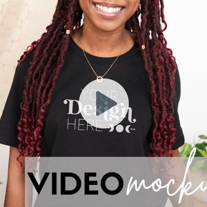 Bella Canvas 3001 Black, Model Video Mockup, Boho Mockup, Social Media Video Mockup, Black Tshirt Mockup, Boho Mock, Black Model Mockup
