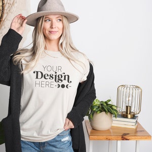 Bella Canvas 3001 Heather Dust Mockup | Modeled Mockups | Heather Dust T Shirt Mockup | 3001  Heather Dust Mockup | Shirt Mockup