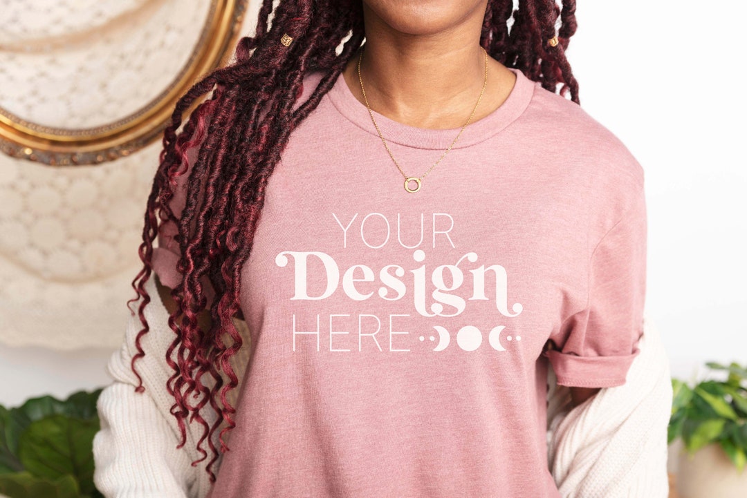 Bella Canvas 3001 Heather Mauve Mockup | Heather Mauve T Shirt Mockup ...