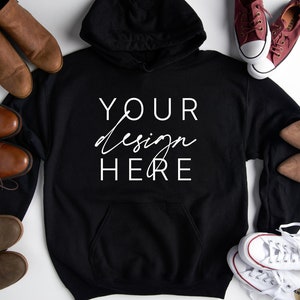 Gildan 18500 Black Mockup Black Hoodie Mockup 18500 Black Mockup Shirt ...