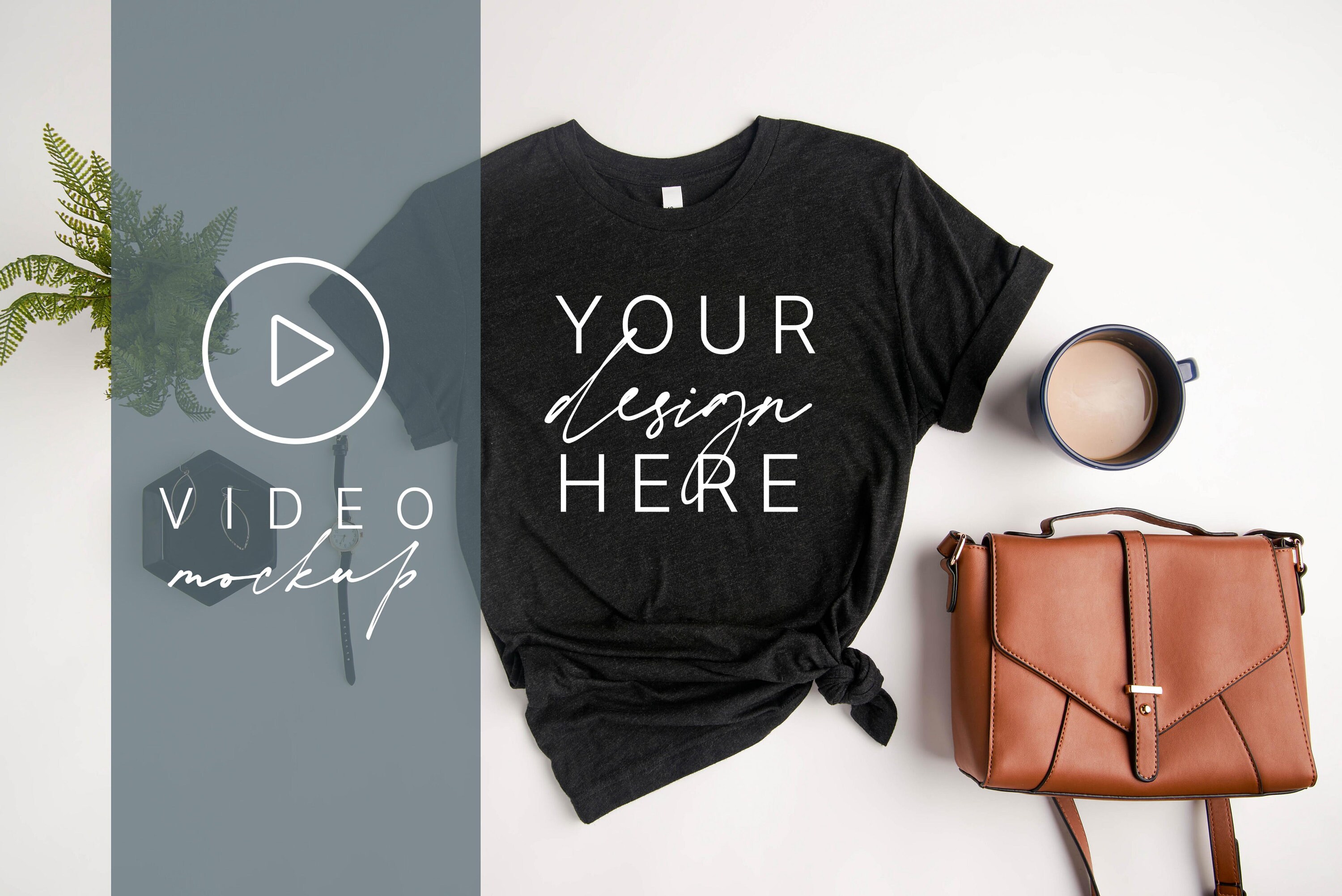 Download Video Mockup Video T Shirt Mockup Bella Canvas 3001 Black Etsy