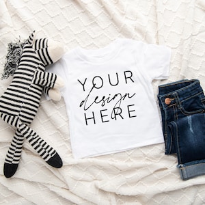 Bella Canvas 3001B White Mockup | White Baby Tee Mockup | Baby T Shirt Mockup | Bella Canvas Mockup | 3001B Mockup | White 3001B Mockup