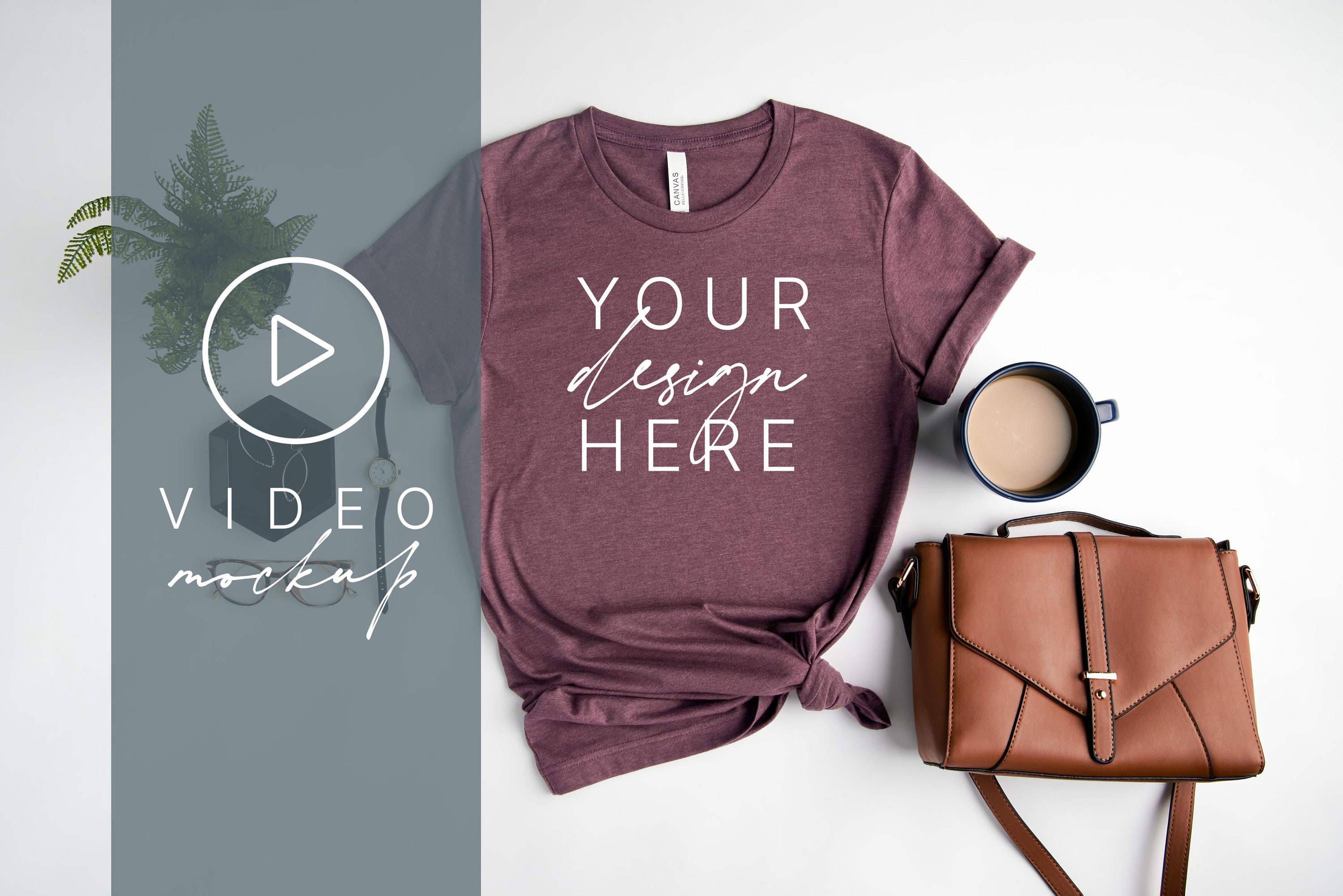 Download Video Mockup Video T Shirt Mockup Bella Canvas 3001 Etsy