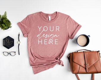 Bella Canvas 3001 Heather Mauve Mockup | Heather Mauve T Shirt Mockup | 3001 Heather Mauve Mockup | Shirt Mockup | Bella Canvas Mockup