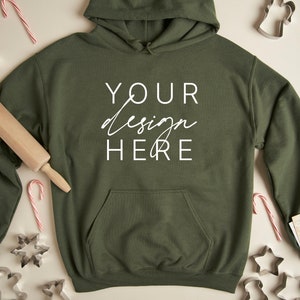 Gildan 18500 Mockup | Sweatshirt Mockup | Gildan Sweatshirt Mockup | Gildan Hoodie Mockup | 18500 Militärgrün