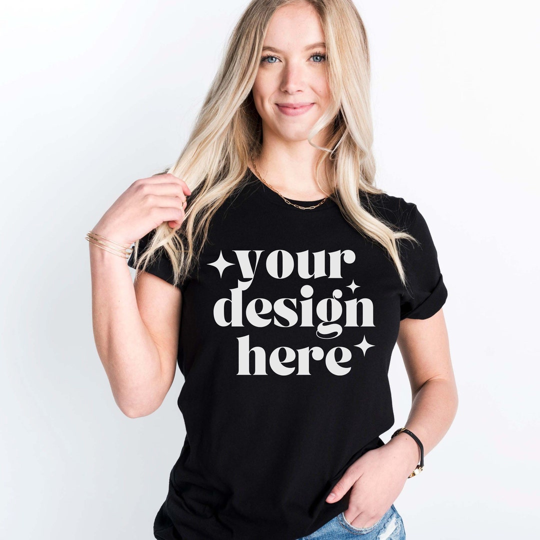 Bella Canvas 3001 Black Tshirt Mockup | Simple Basic Cozy Bella Canvas ...