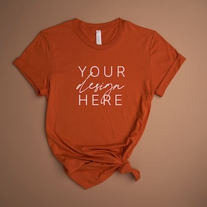 Bella Canvas 3001 Burnt Orange Mockup | Fall Burnt Orange T Shirt Mockup | 3001 Burnt Orange Mockup | Shirt Mockup | Bella Canvas Mockups