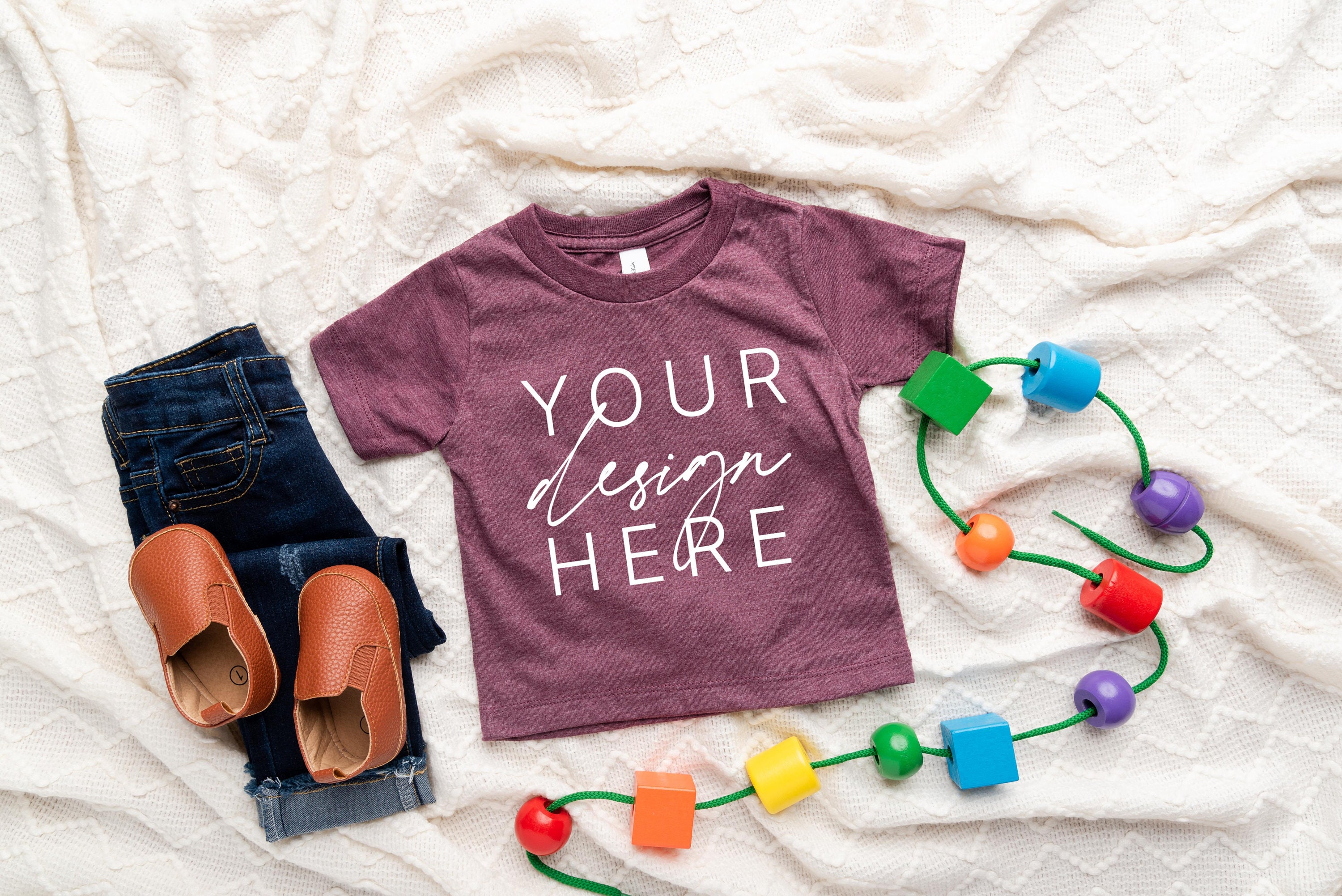 Download Bella Canvas 3001B Heather Maroon Mockup Baby T Shirt Mockup | Etsy