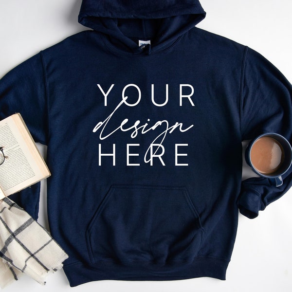 Gildan 18500 Navy Mockup |  Navy Hoodie Mockup | 18500  Navy Mockup | Shirt Mockup | Gildan Mockups