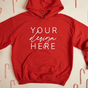 Weihnachtsmockup | 18500 Mockup | Gildan Mockup | Hoodie Mockup | 18500 Rot Mockup