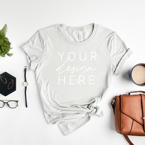 Bella Canvas 3001 Silver Mockup |  Silver T Shirt Mockup | 3001  Silver Mockup | Shirt Mockup | Bella Canvas Mockups