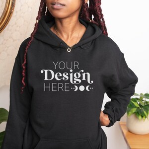18500 Black Mockup | Model Mockups | Gildan 18500 Mockup | Hoodie Sweatshirt Mockup