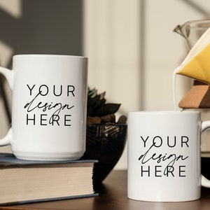 11oz and 15oz white mug mockup | 15oz white mug mockup | 15oz mug mockup | 11oz mug mockup | Print on Demand Mug mockup | coffee mockup