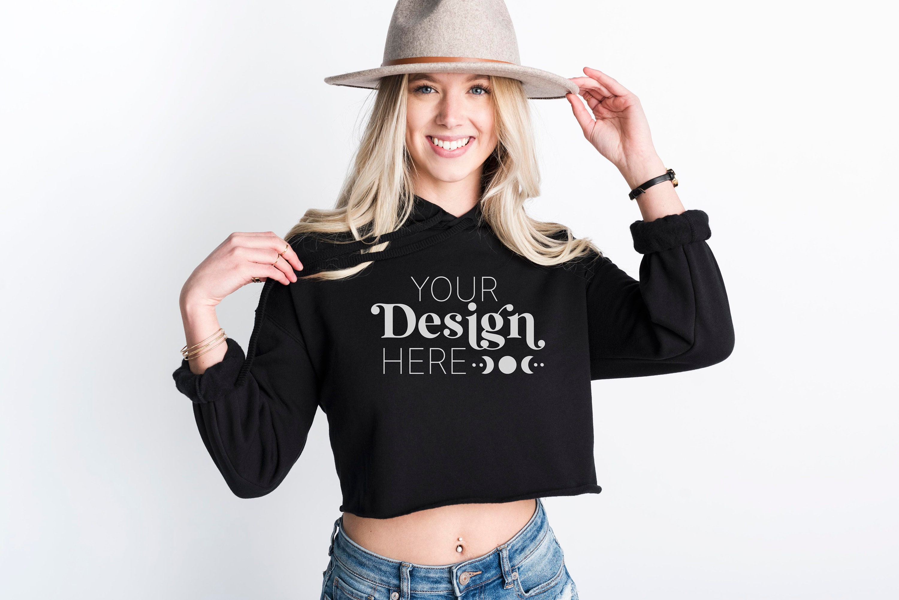 hoodie crop top black