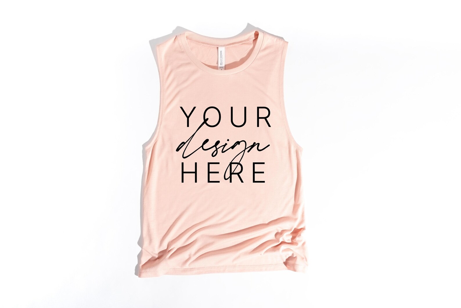 Bella Canvas Muscle Tank Mockup Peach 8803 Womens Muscle | Etsy