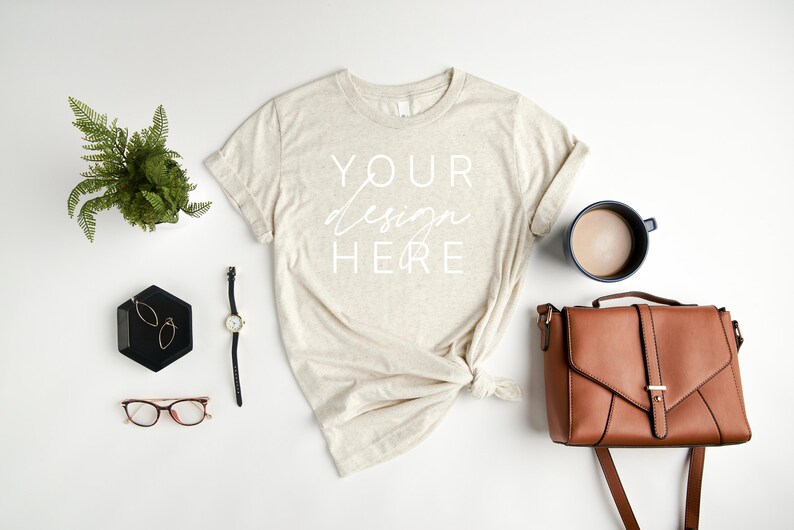 Bella Canvas 3413 Oatmeal Triblend Mockup Oatmeal Triblend T Etsy