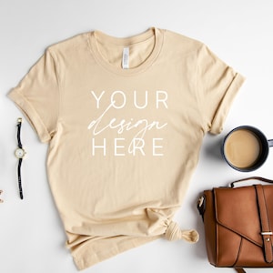 Bella Canvas 3001 Soft Cream Mockup |  Soft Cream T Shirt Mockup | 3001  Soft Cream Mockup | Shirt Mockup | Bella Canvas Mockups