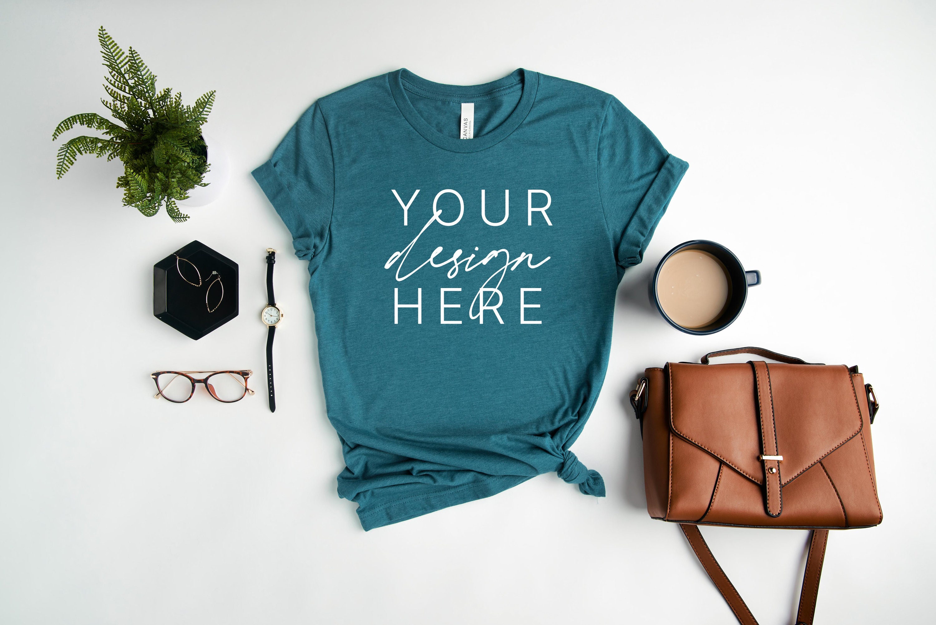 Bella Canvas 3001 Heather Deep Teal Mockup Heather Deep Teal - Etsy