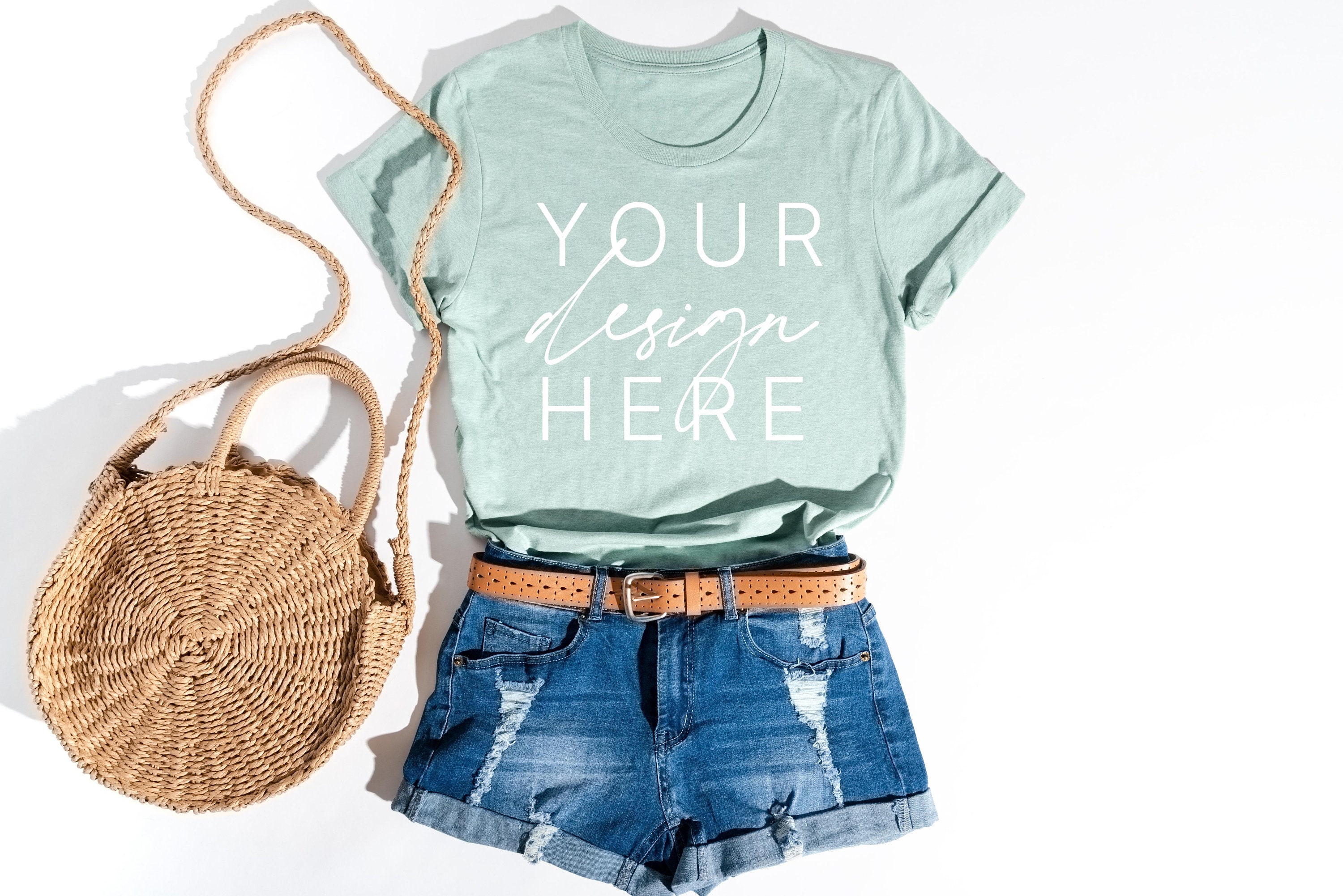 Bella Canvas 3001 T-shirt Heather Prism Dusty Blue Summer - Etsy