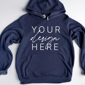 Bella Canvas 3719 Heather Navy Mockup |  Heather Navy Hoodie Mockup | 3719  Heather Navy Mockup | Shirt Mockup | Bella Canvas Mockups