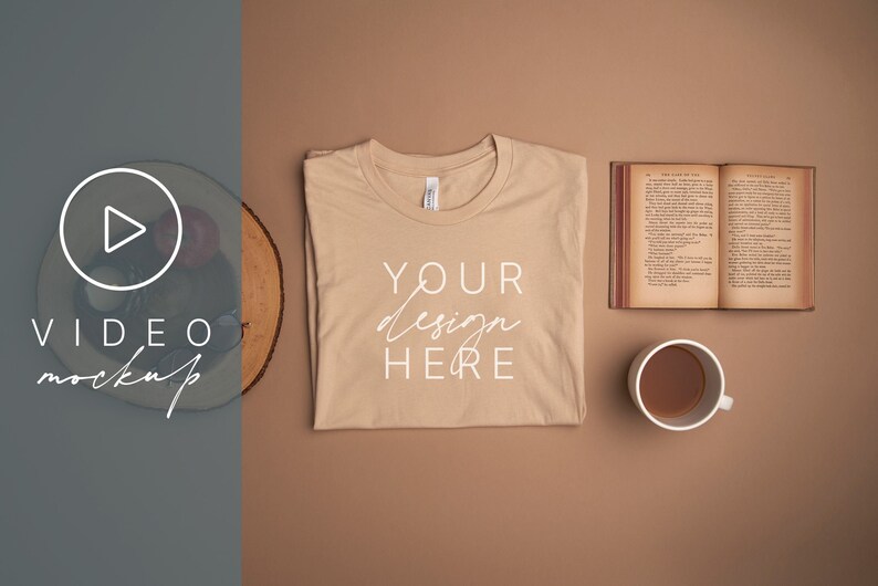 Video Mockup Fall Video T Shirt Mockup Bella Canvas 3001 Soft Cream Mockup 3001 Mockup 3001 Video Mockup Bella Canvas Mockup image 1