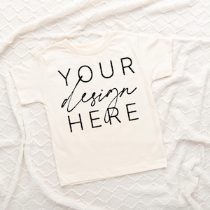 Bella Canvas 3001T Mockup Natural | Natural 3001T Mockup | Toddler Tee Mockup | Kids TShirt Mockup | Flat Lay Mockup
