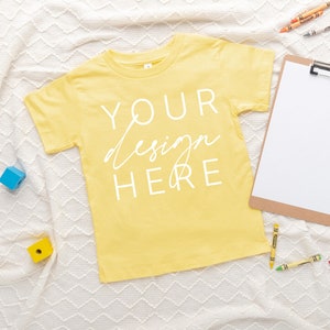 Bella Canvas 3001T Mockup Yellow | Yellow 3001T Mockup | Toddler Tee Mockup | 3001T Mock Up | Kids Shirt Mockup | Spring Mockup