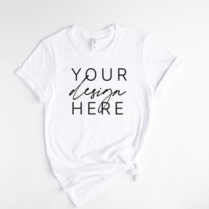 Bella Canvas 3001 wit mock-up | Mockup wit T-shirt | 3001 witte mock-up | Shirtmodel | Canvasmodel Bella | Mockup wit overhemd