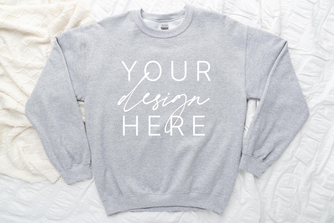 Download Gildan 18000 Sport Grey Mockup 18000 Mockup Sport Grey | Etsy