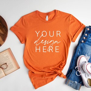 Bella Canvas 3001 Burnt Orange Mockup | Burnt Orange T Shirt Mockup | 3001 Burnt Orange Mockup | Shirt Mockup | Bella Canvas Mockup
