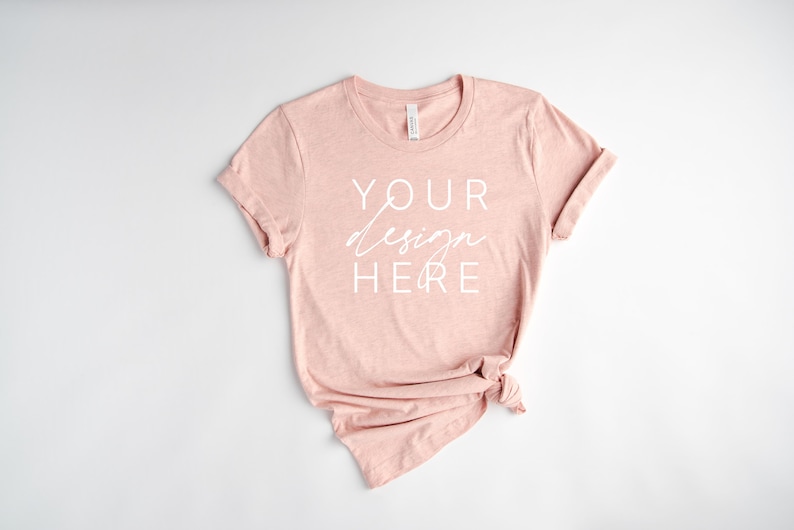 Download Bella Canvas 3001 Heather Prism Peach Mockup Heather Prism ...