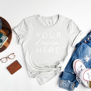 Bella Canvas 3001 Silver Mockup |  Silver T Shirt Mockup | 3001  Silver Mockup | Shirt Mockup | Bella Canvas Mockups