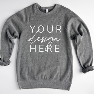 Bella Canvas 3901 Deep Heather Mockup |  Deep Heather Sweatshirt Mockup | 3901  Deep Heather Mockup | Shirt Mockup | Bella Canvas Mockups