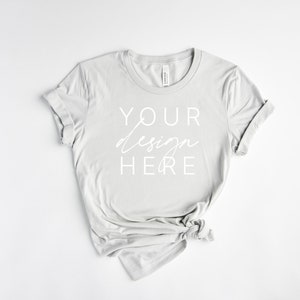 Bella Canvas 3001 Silver Mockup |  Silver T Shirt Mockup | 3001  Silver Mockup | Shirt Mockup | Bella Canvas Mockups
